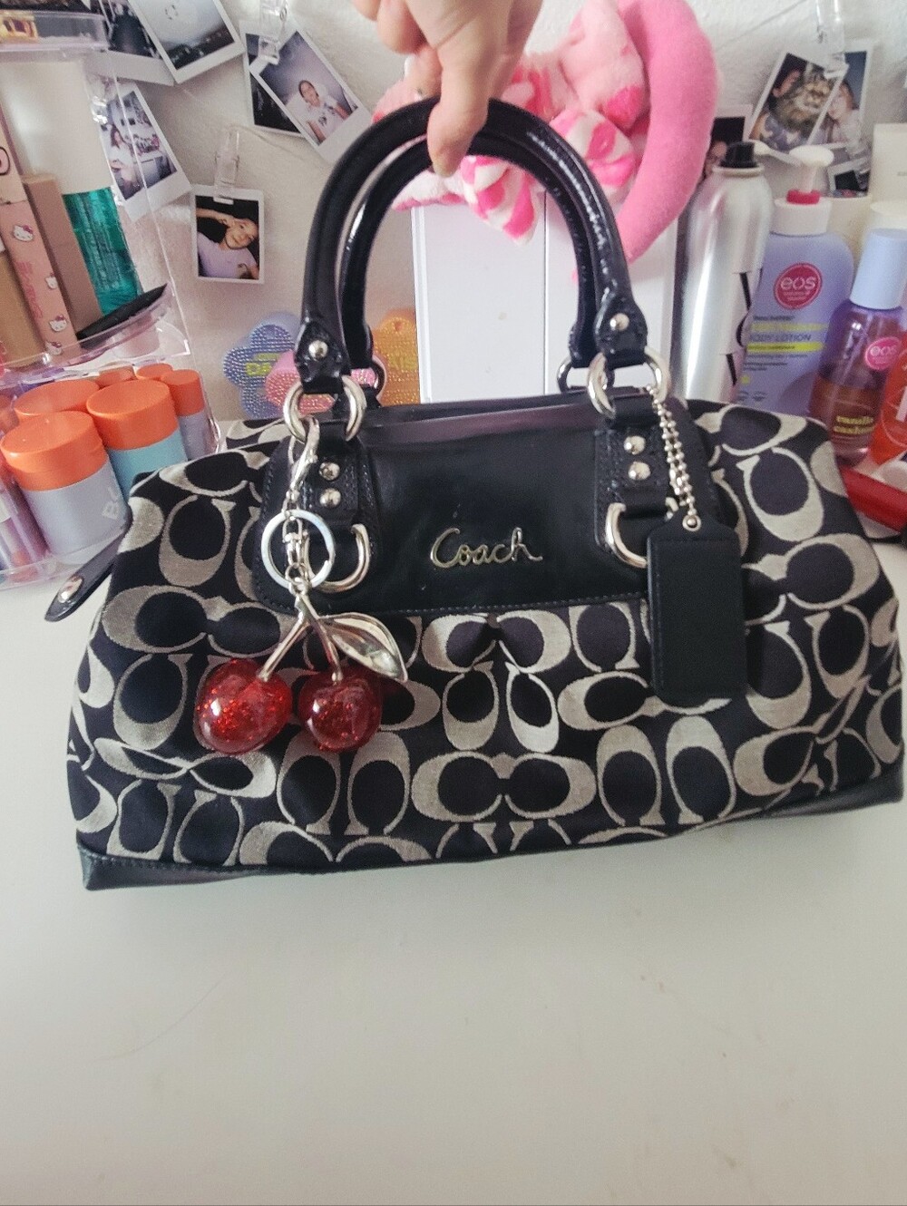 Coach ASHLEY Signature Monogram Satchel Includes Long Strap Too Sm/medium Size